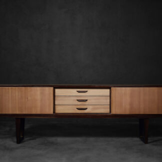 Mid-Century Danish Modern Exotic Wood Sideboard with Drawers, 1970s