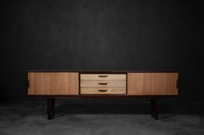 Mid-Century Danish Modern Exotic Wood Sideboard with Drawers, 1970s