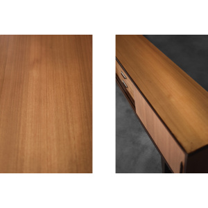 Mid-Century Danish Modern Exotic Wood Sideboard with Drawers, 1970s