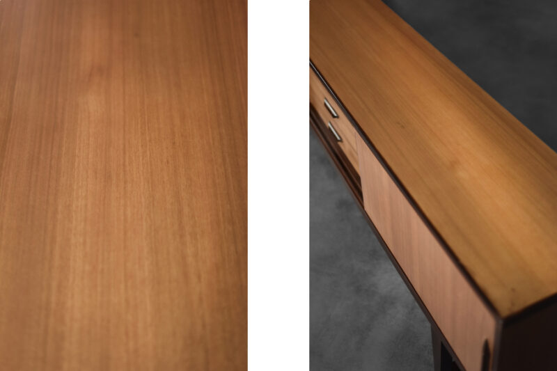 Mid-Century Danish Modern Exotic Wood Sideboard with Drawers, 1970s