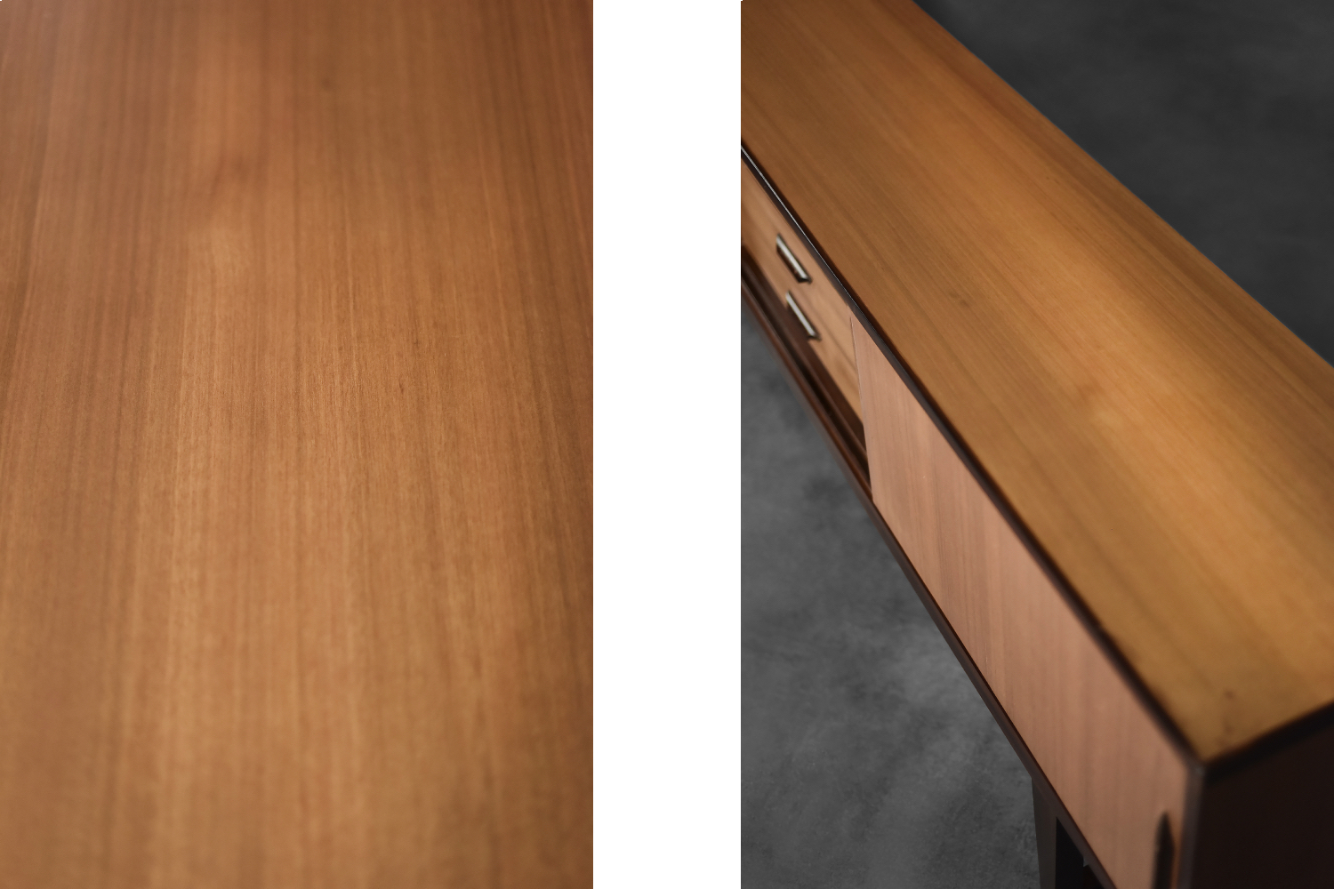 Mid-Century Danish Modern Exotic Wood Sideboard with Drawers, 1970s