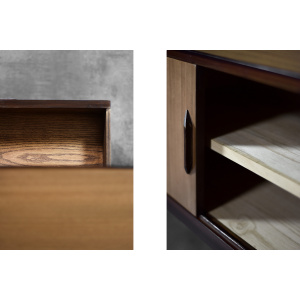 Mid-Century Danish Modern Exotic Wood Sideboard with Drawers, 1970s