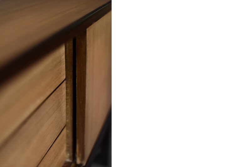 Mid-Century Danish Modern Exotic Wood Sideboard with Drawers, 1970s