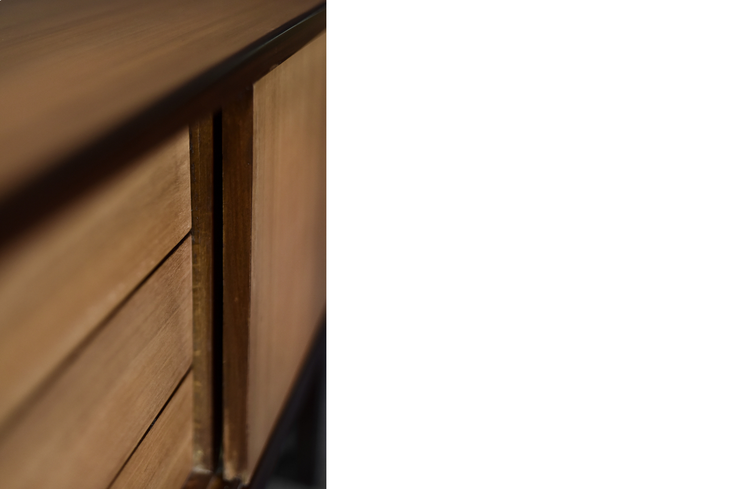 Mid-Century Danish Modern Exotic Wood Sideboard with Drawers, 1970s