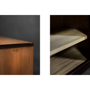 Mid-Century Danish Modern Exotic Wood Sideboard with Drawers, 1970s
