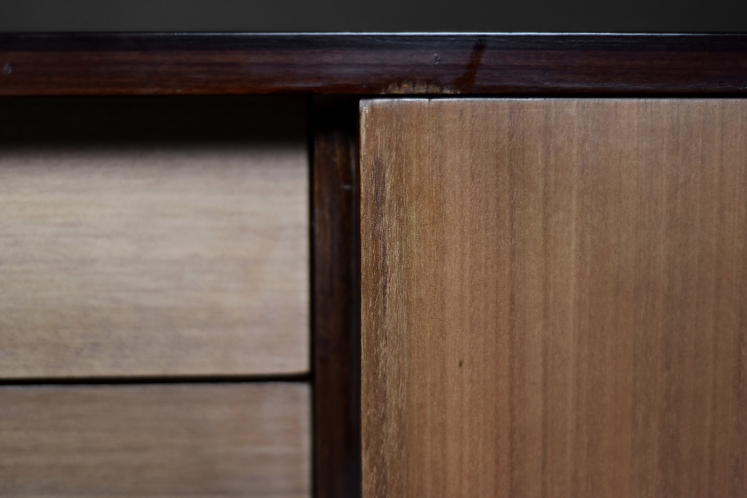 Mid-Century Danish Modern Exotic Wood Sideboard with Drawers, 1970s
