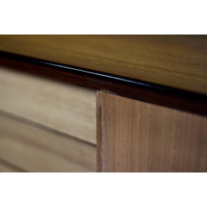 Mid-Century Danish Modern Exotic Wood Sideboard with Drawers, 1970s