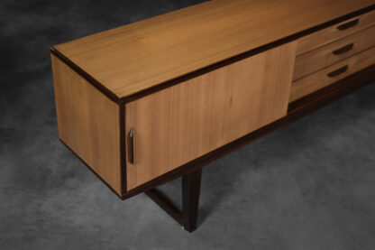 Mid-Century Danish Modern Exotic Wood Sideboard with Drawers, 1970s - Image 17