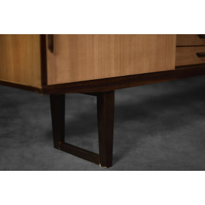 Mid-Century Danish Modern Exotic Wood Sideboard with Drawers, 1970s