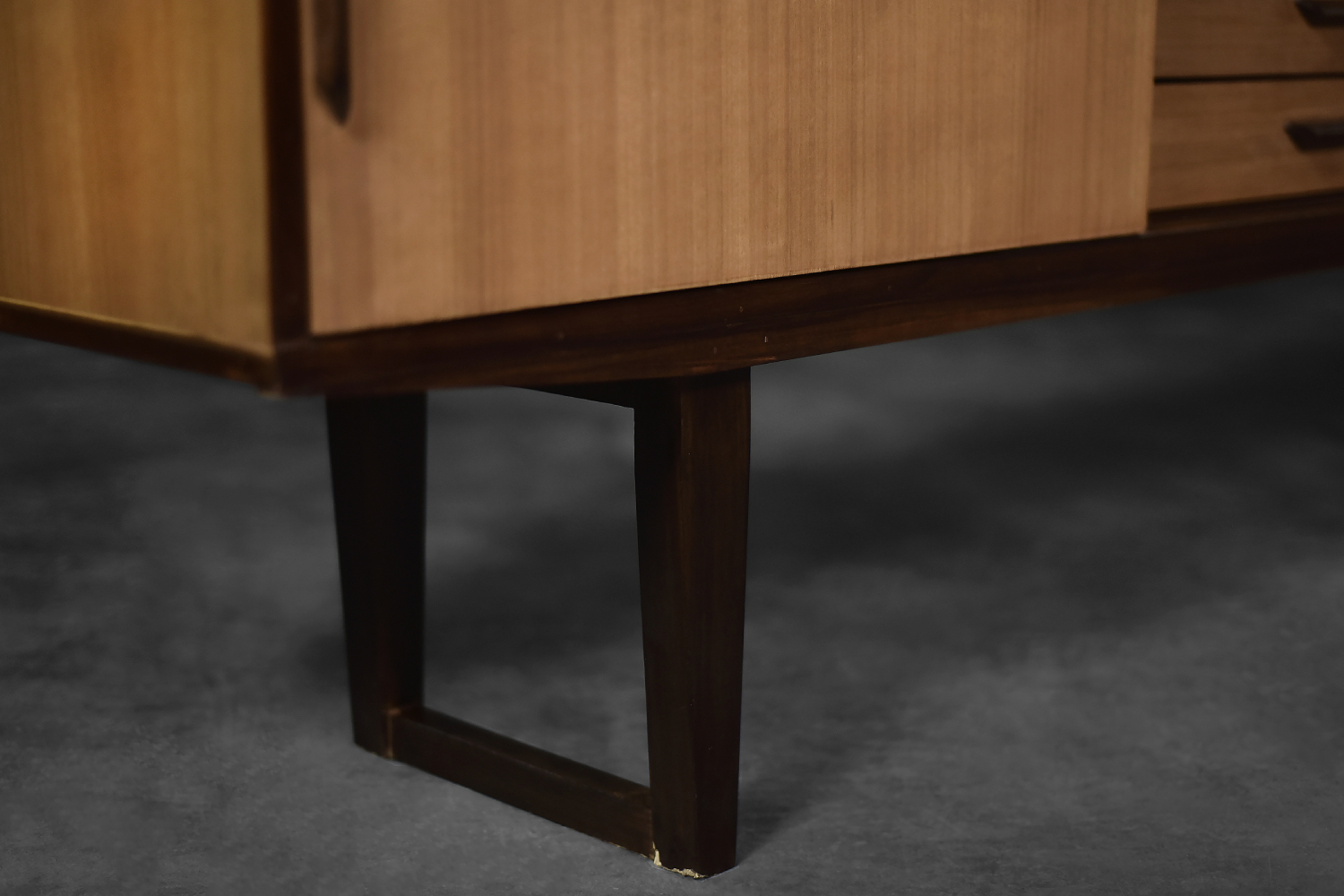 Mid-Century Danish Modern Exotic Wood Sideboard with Drawers, 1970s