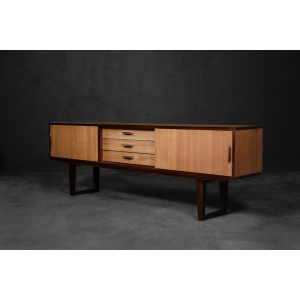 Mid-Century Danish Modern Exotic Wood Sideboard with Drawers, 1970s