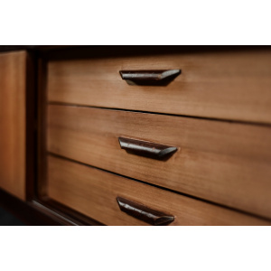 Mid-Century Danish Modern Exotic Wood Sideboard with Drawers, 1970s