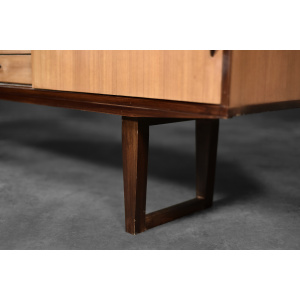 Mid-Century Danish Modern Exotic Wood Sideboard with Drawers, 1970s