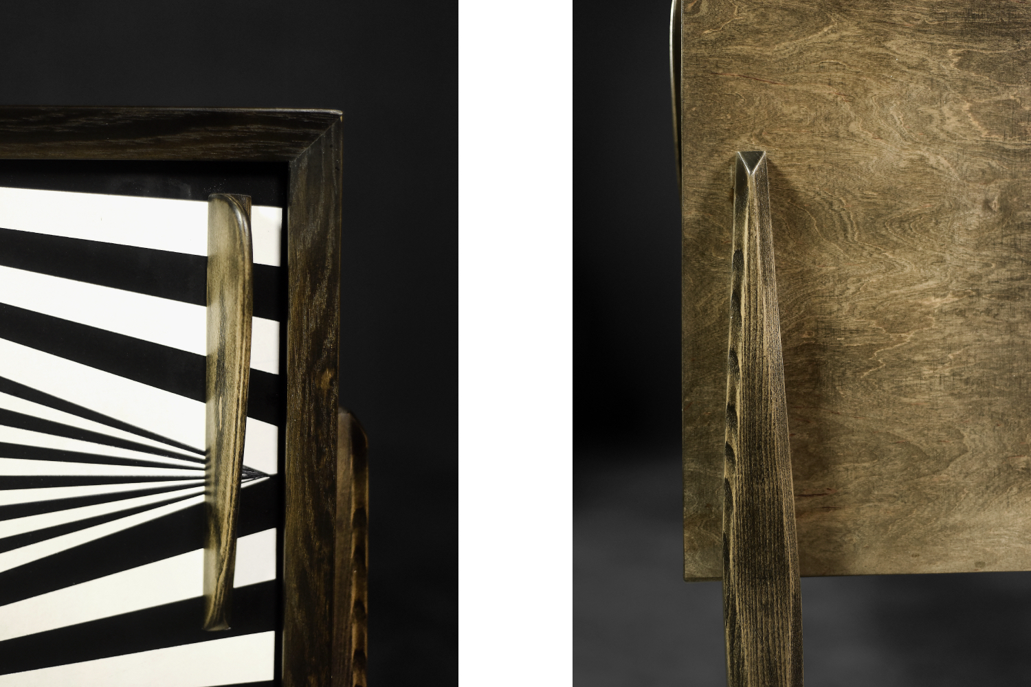 Vintage Scandinavian Sideboard in Birch with Hand-Painted Op-Art Pattern, 1960s