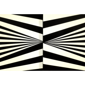 Vintage Scandinavian Sideboard in Birch with Hand-Painted Op-Art Pattern, 1960s