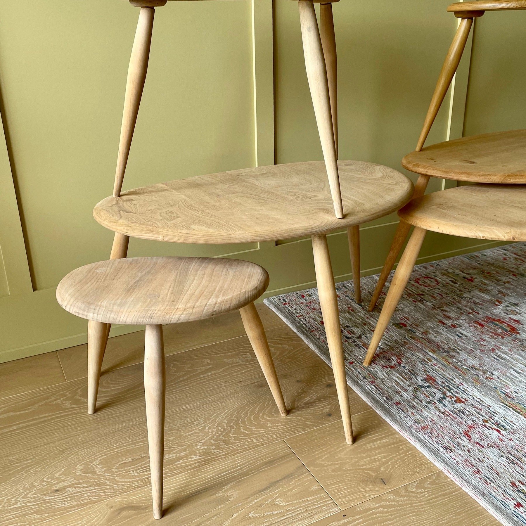 Ercol Pebble Tables Hand Painted