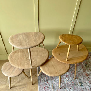 Ercol Pebble Tables Hand Painted