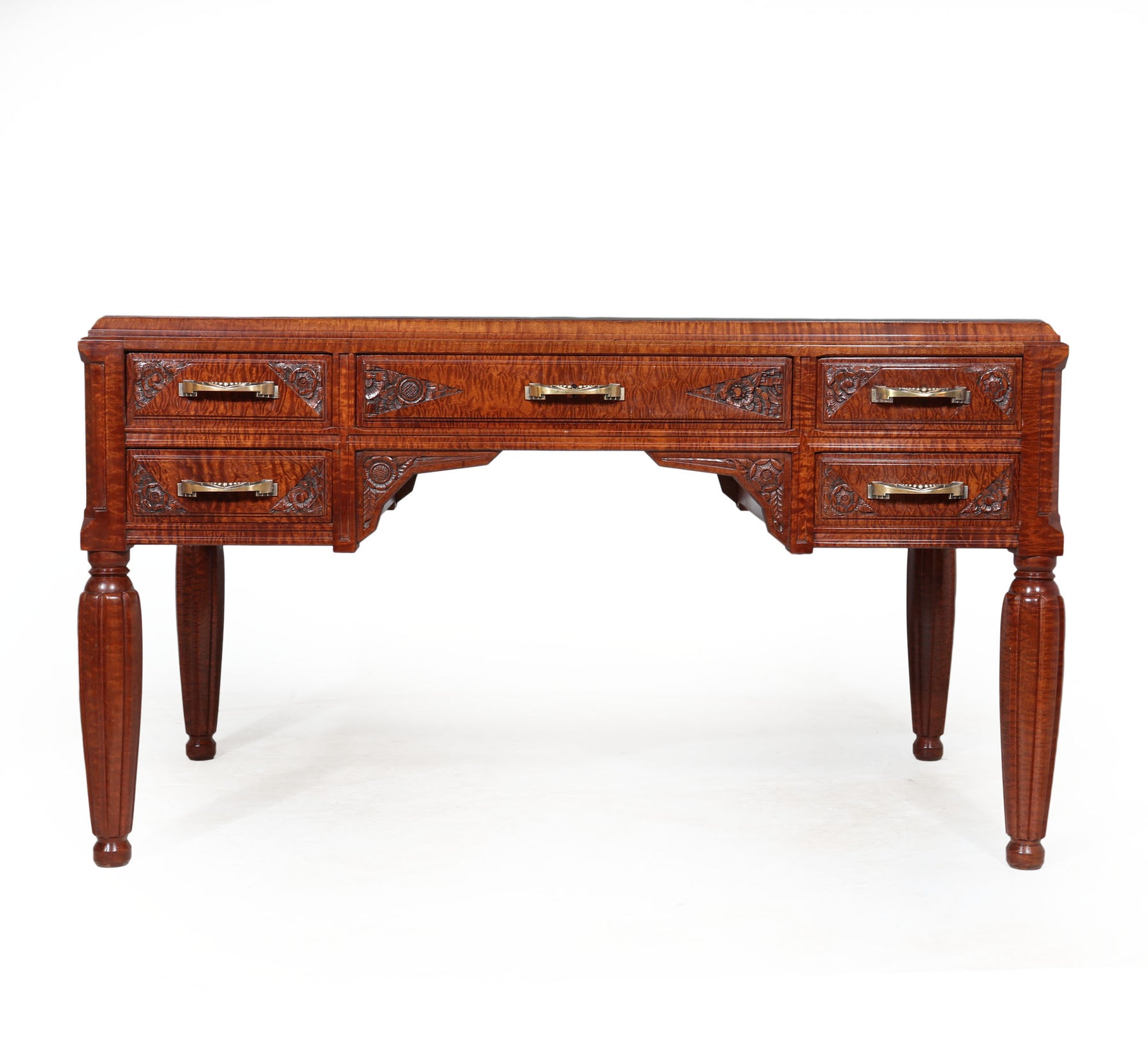 Stunning French Art Deco Desk In Pomelle Sapele