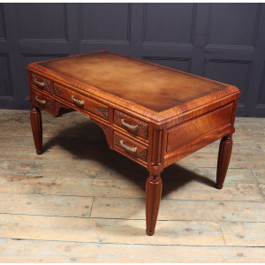 Stunning French Art Deco Desk In Pomelle Sapele