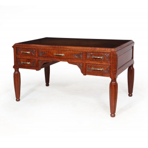Stunning French Art Deco Desk In Pomelle Sapele