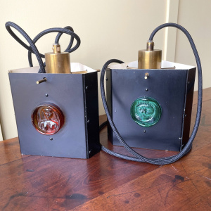 Pair Swedish pendant lamps by Erik Hoglund