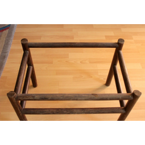 1970s Vintage side table, made of bamboo and glass