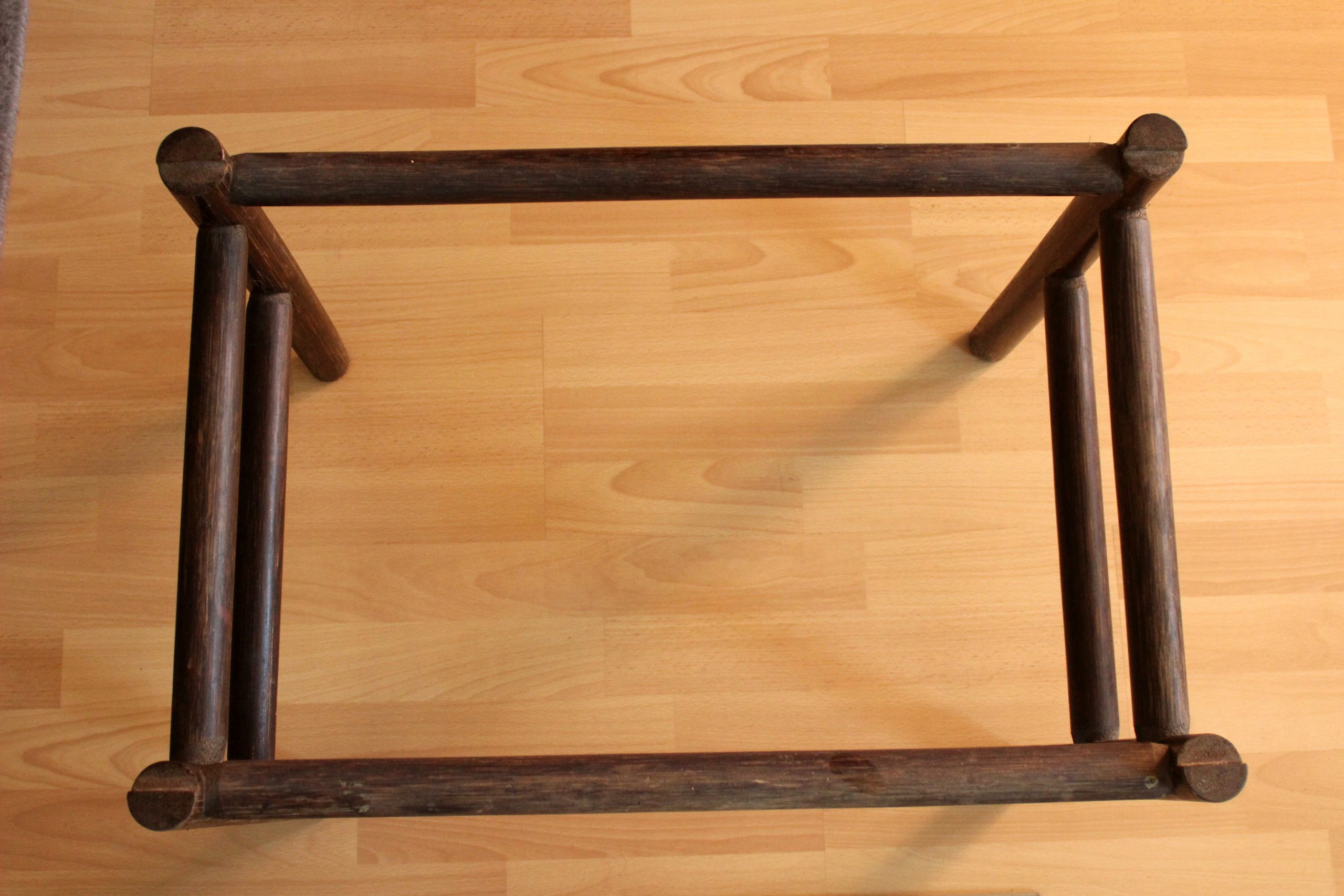 1970s Vintage side table, made of bamboo and glass