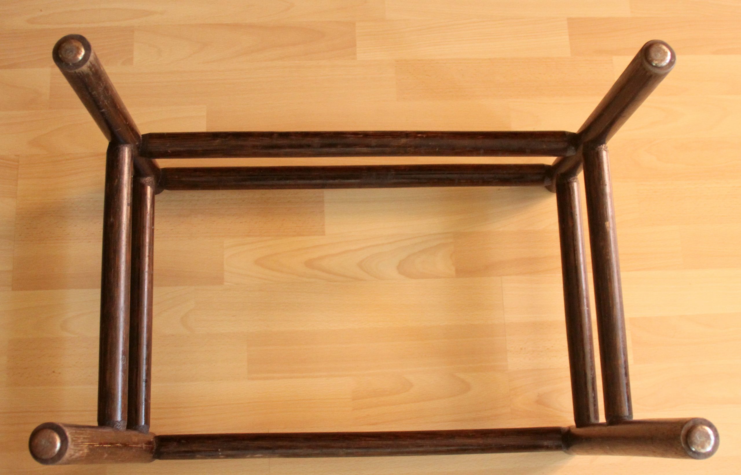 1970s Vintage side table, made of bamboo and glass