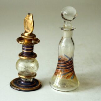 1970s Set of 2 glass perfume flacons, vintage
