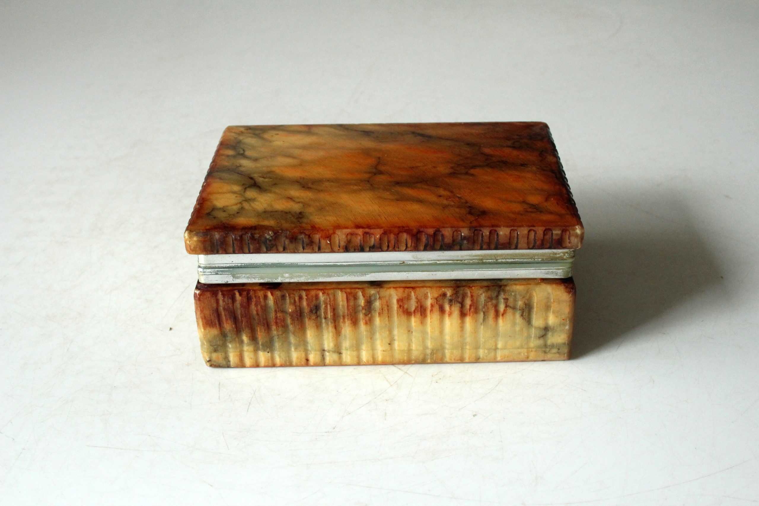 Handmade italian onyx cigarette box, jewelry box, vintage from the 1960s