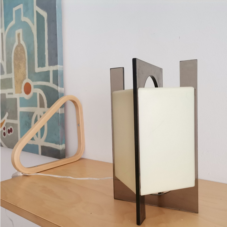 Dutch vintage Acrylic accent table lamp modernist 60s mid century modern