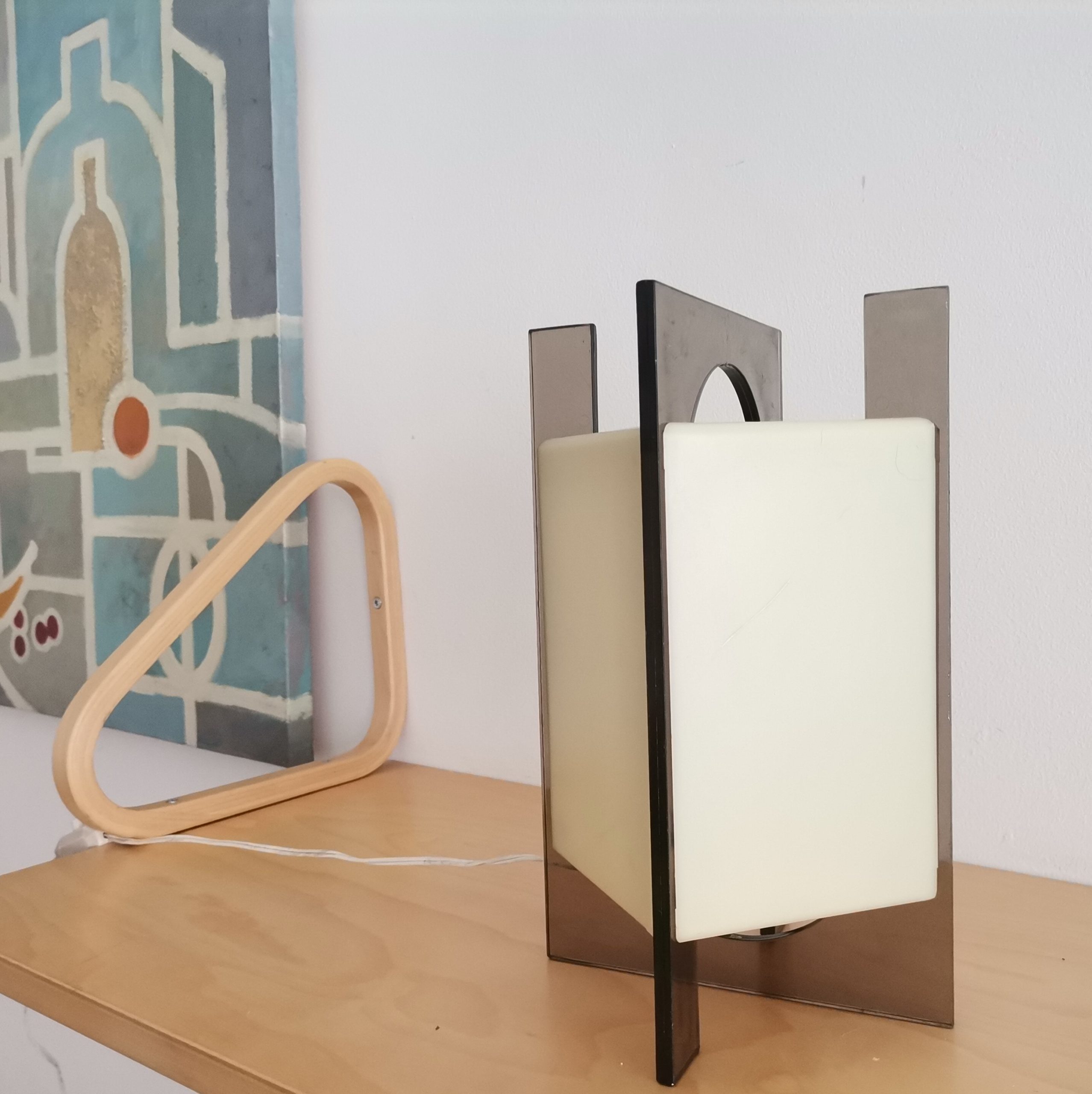 Dutch vintage Acrylic accent table lamp modernist 60s mid century modern