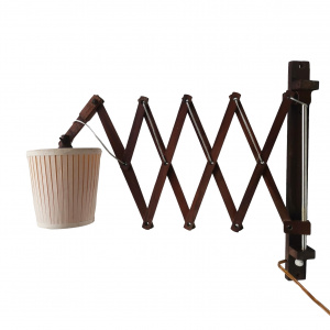 Wooden Scissor Lamp Accordion Wall Light Fixture Danish Modern Lighting