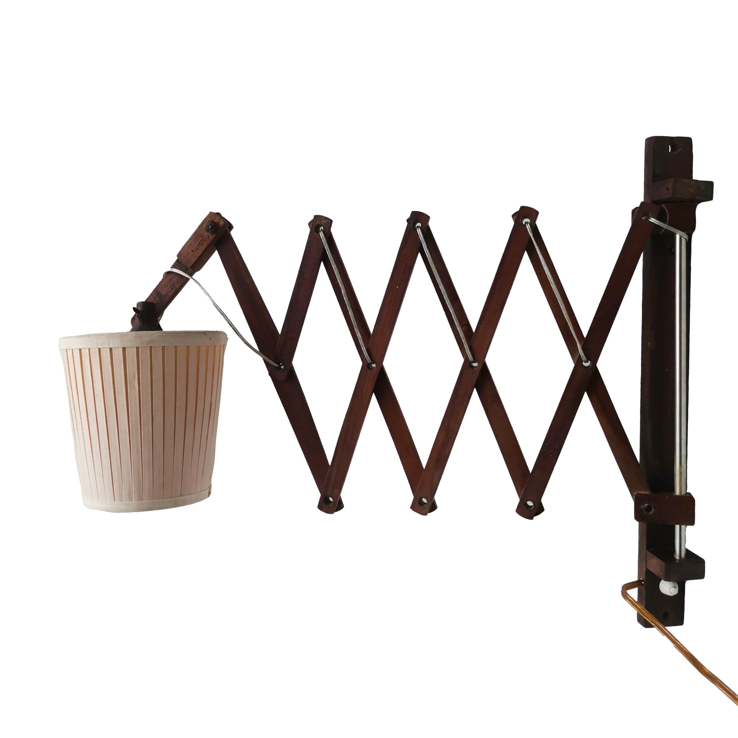 Wooden Scissor Lamp Accordion Wall Light Fixture Danish Modern Lighting
