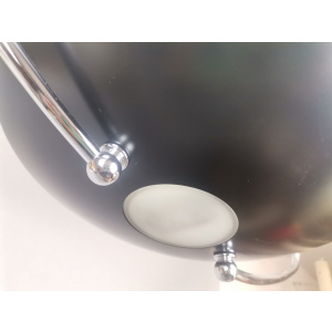 Large Mid-Century Scandinavian Modern Black Metal Pull Down Hanging Lamp, 1970s