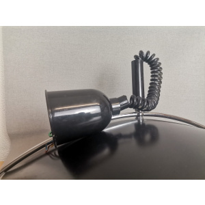 Large Mid-Century Scandinavian Modern Black Metal Pull Down Hanging Lamp, 1970s