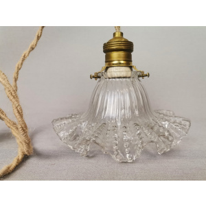 Small Scandinavian farmhouse style crystal flower glass hanging lamp