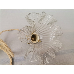 Small Scandinavian farmhouse style crystal flower glass hanging lamp