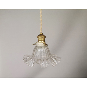 Small Scandinavian farmhouse style crystal flower glass hanging lamp