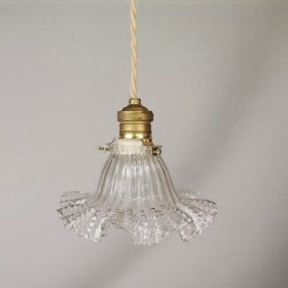 Small Scandinavian farmhouse style crystal flower glass hanging lamp