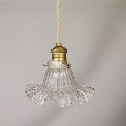 Small Scandinavian farmhouse style crystal flower glass hanging lamp