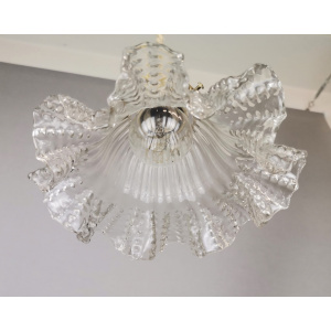 Small Scandinavian farmhouse style crystal flower glass hanging lamp