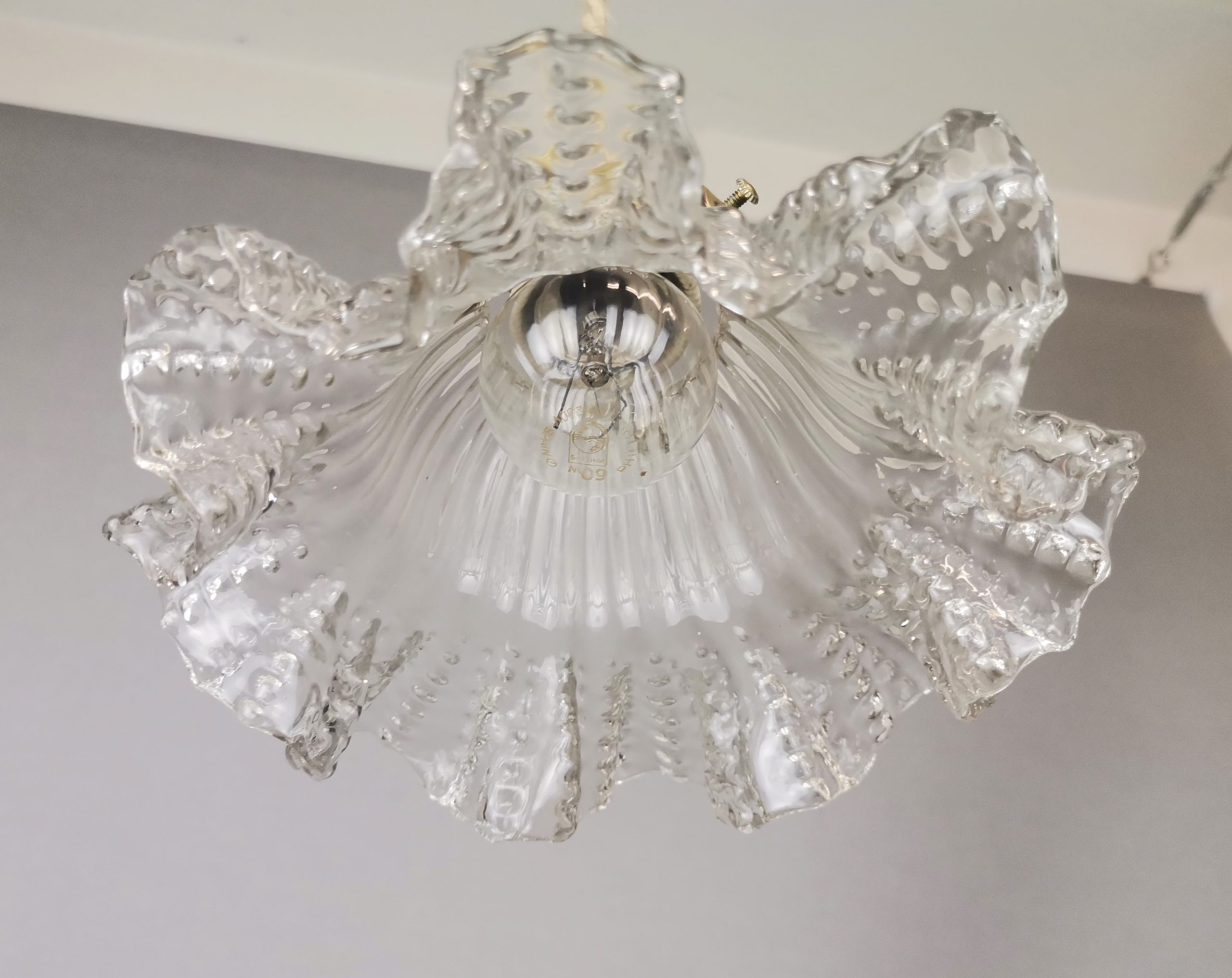 Small Scandinavian farmhouse style crystal flower glass hanging lamp