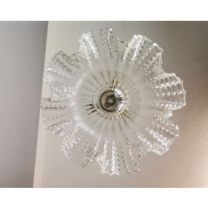Small Scandinavian farmhouse style crystal flower glass hanging lamp