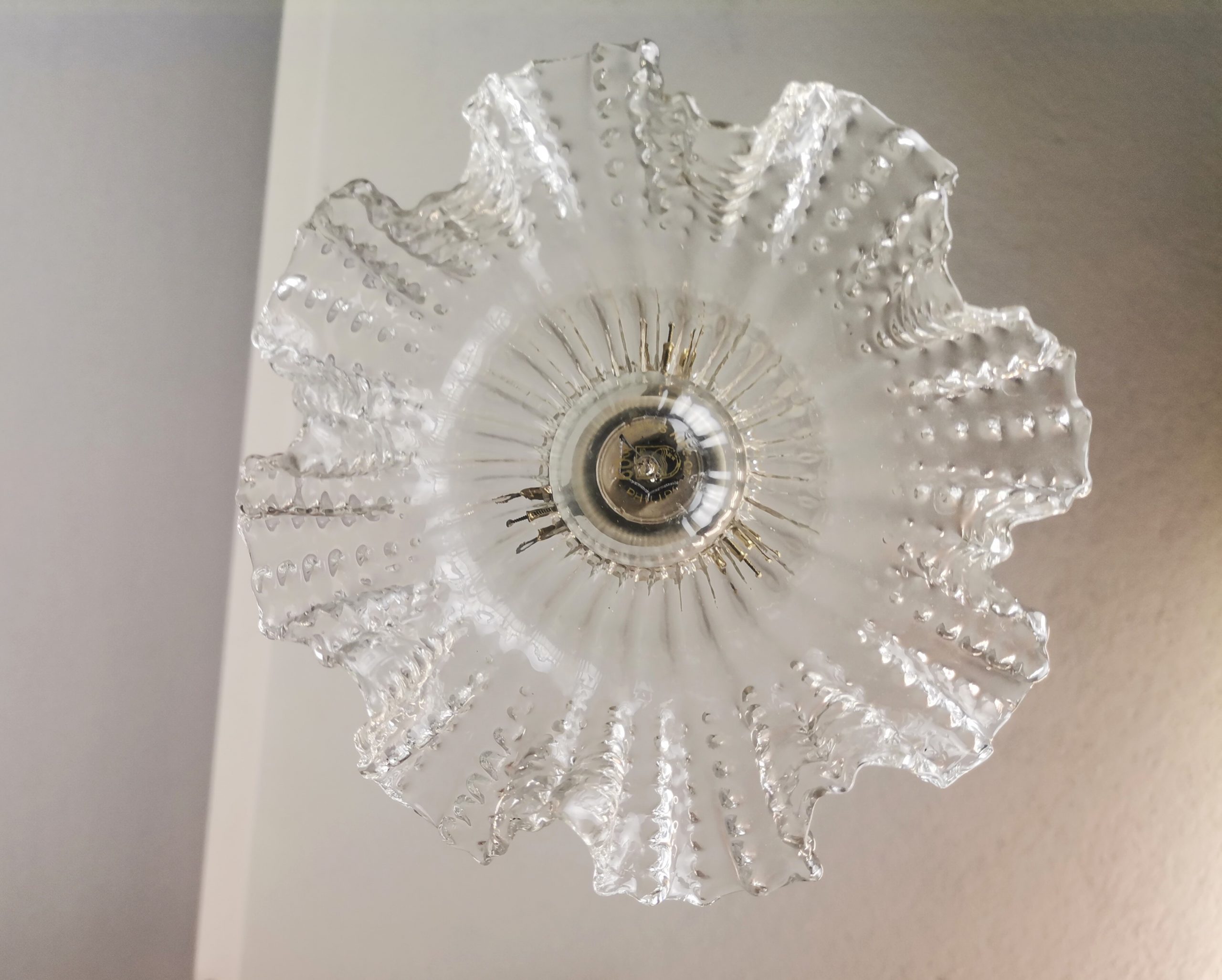 Small Scandinavian farmhouse style crystal flower glass hanging lamp