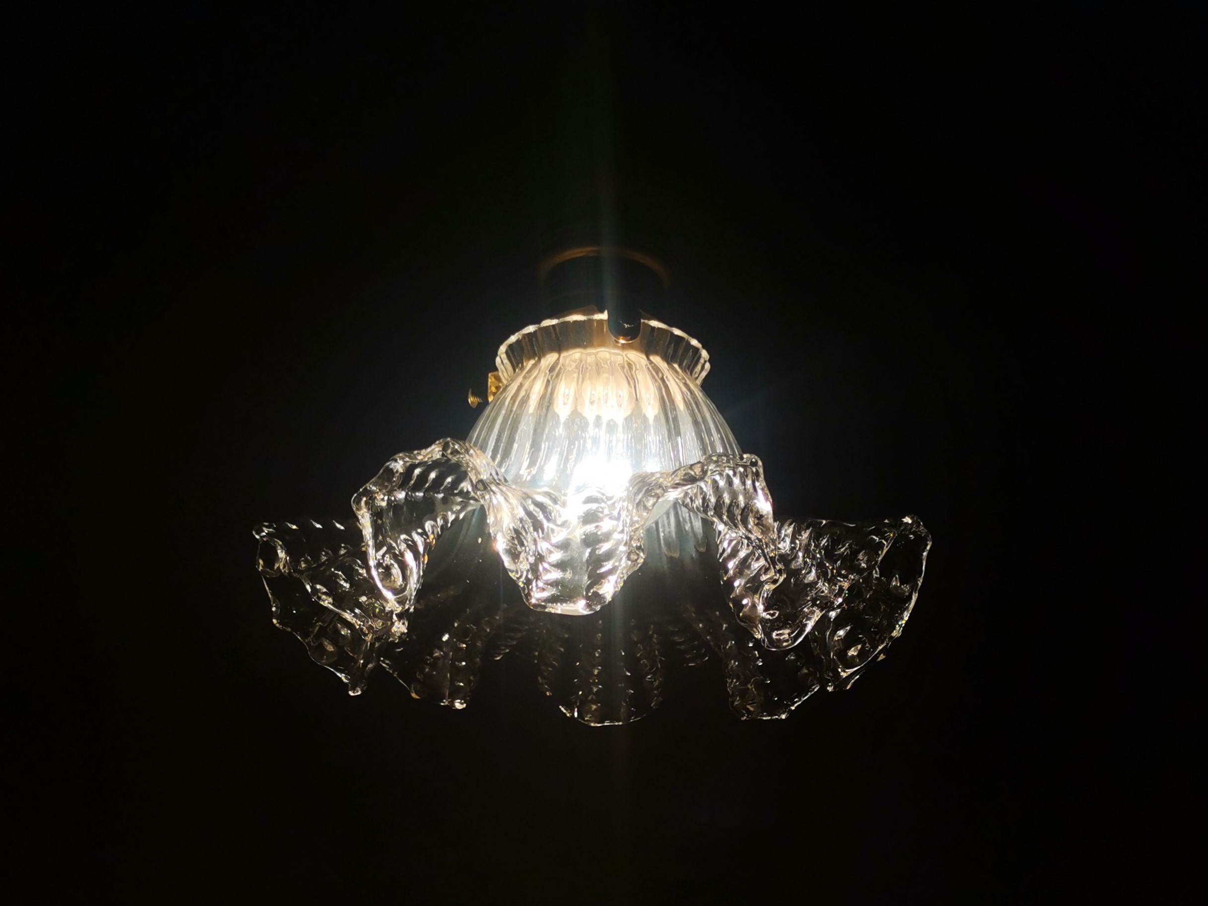 Small Scandinavian farmhouse style crystal flower glass hanging lamp