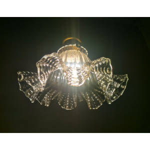Small Scandinavian farmhouse style crystal flower glass hanging lamp