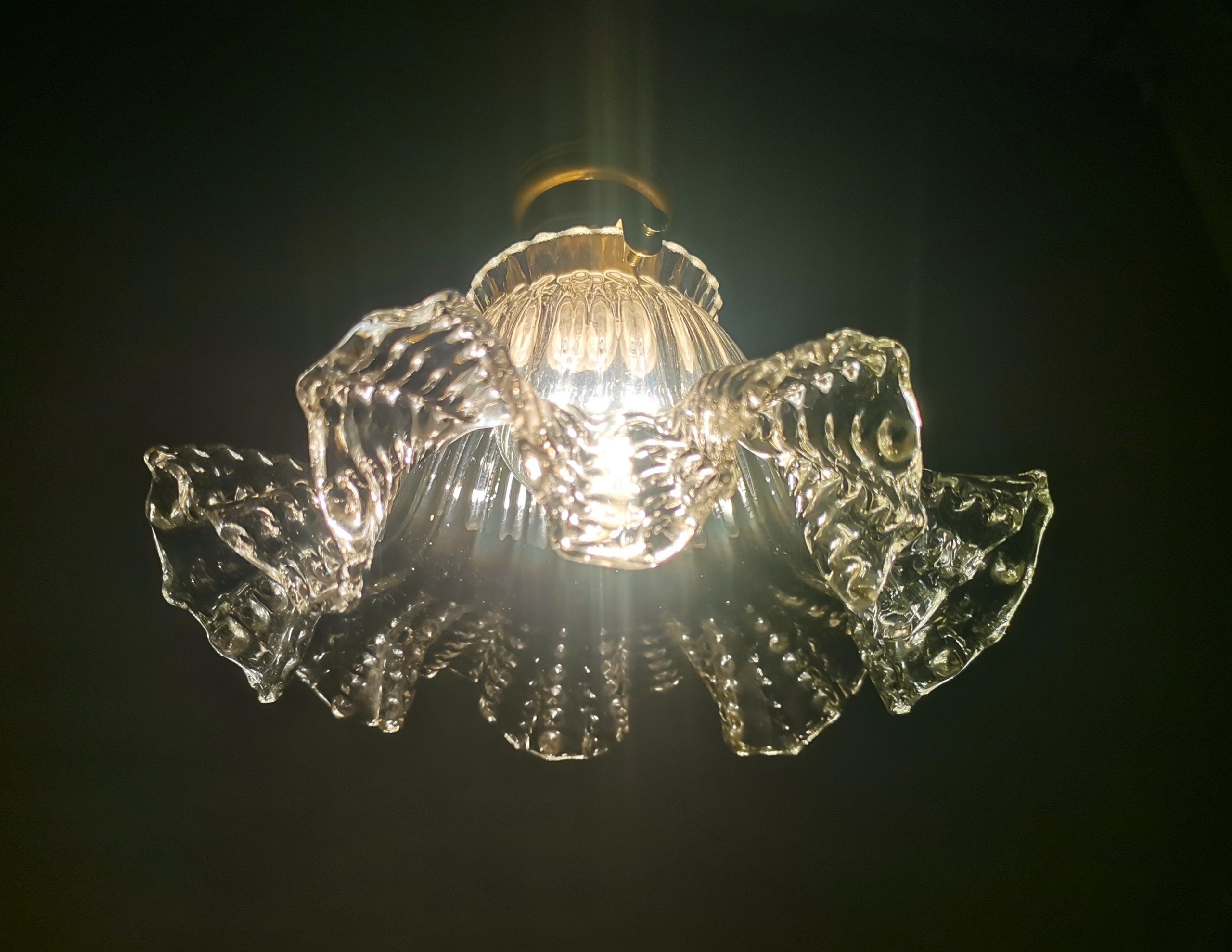 Small Scandinavian farmhouse style crystal flower glass hanging lamp