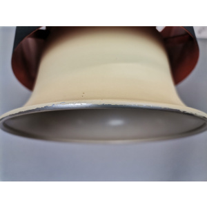 Scandinavian mid century modern cream black aluminium hanging lamp in style of Bent Nordsted or Carl Thore, 1970s