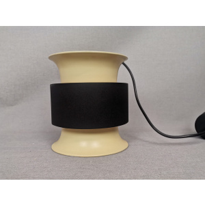 Scandinavian mid century modern cream black aluminium hanging lamp in style of Bent Nordsted or Carl Thore, 1970s